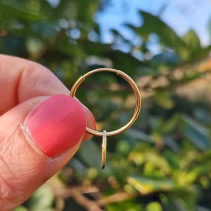 Bark Drop Charm Hoops - Gold Vermeil