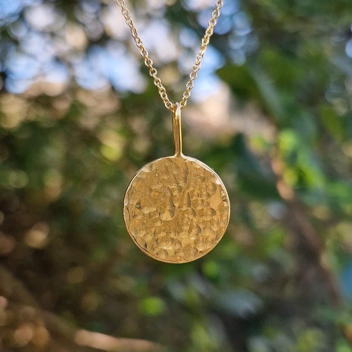 Hammered Moonlight Pendant (no chain) - Gold Vermeil