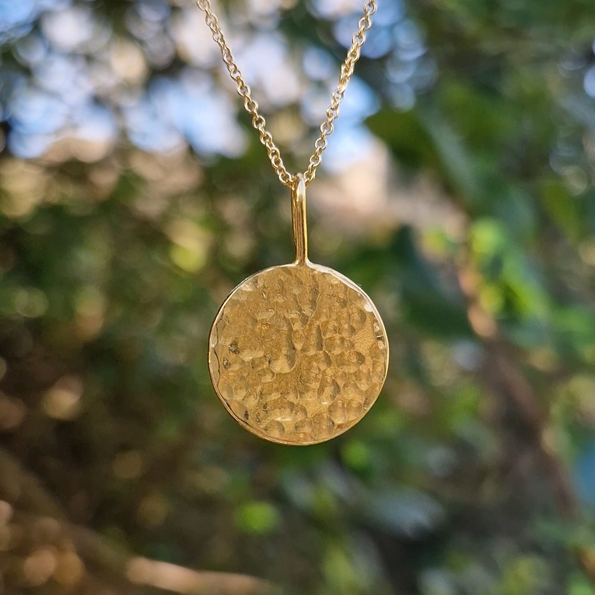 Hammered Moonlight Pendant - Gold Vermeil