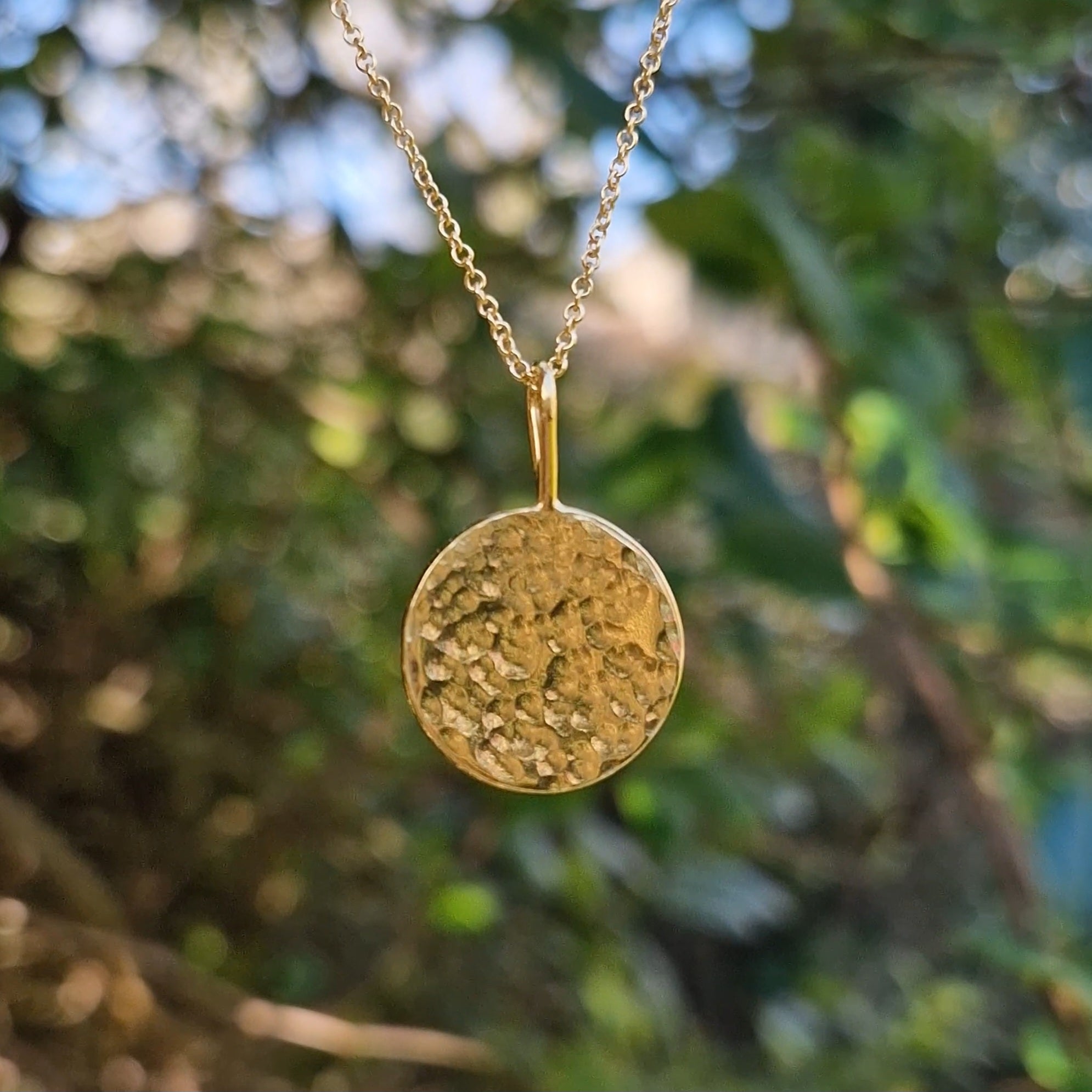 Hammered Moonlight Pendant - Gold Vermeil