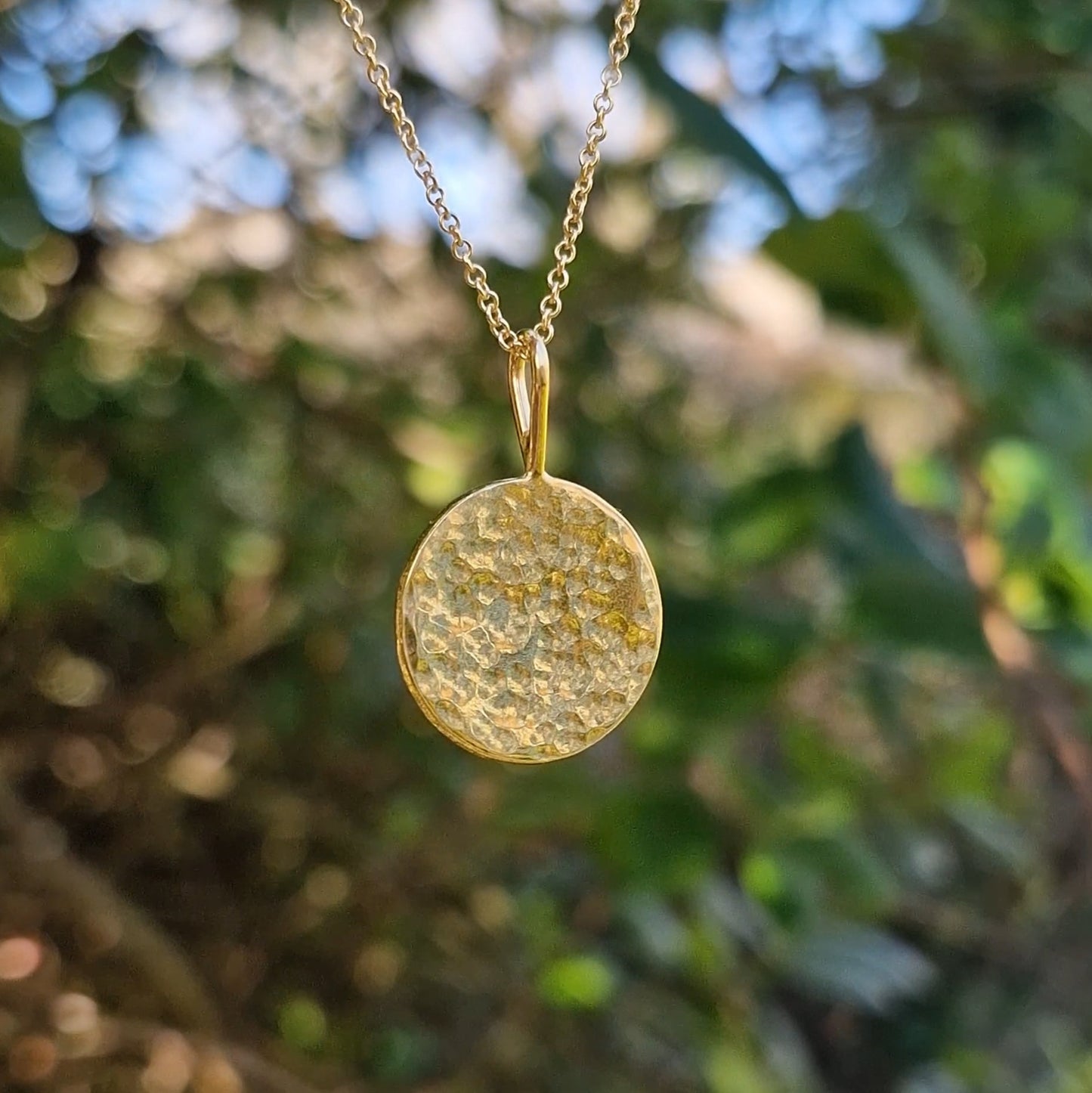 Hammered Moonlight Pendant (no chain) - Gold Vermeil