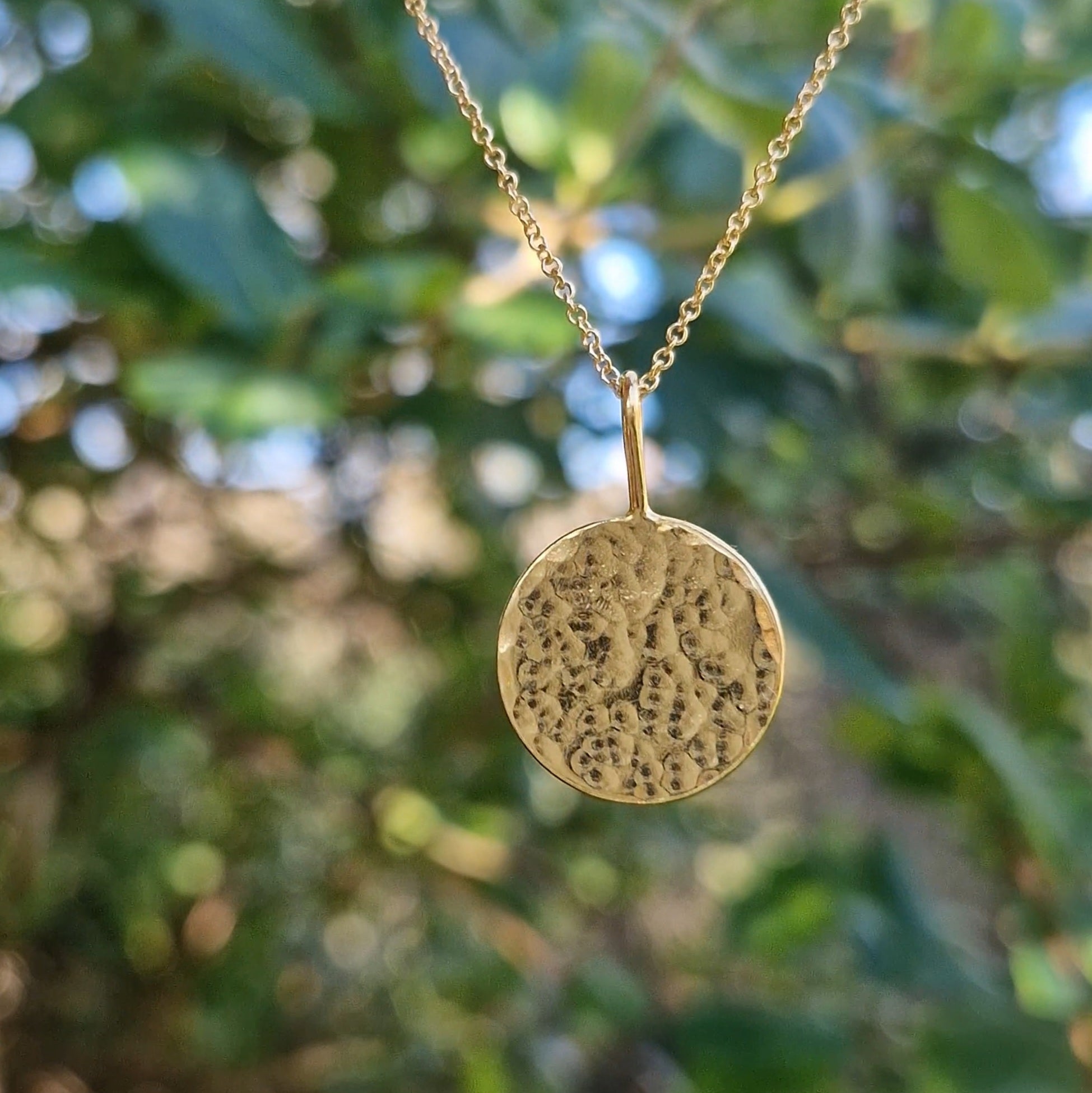 Hammered Moonlight Pendant - Gold Vermeil