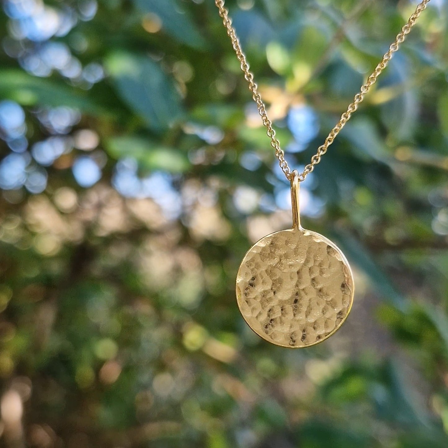 Hammered Moonlight Pendant (no chain) - Gold Vermeil