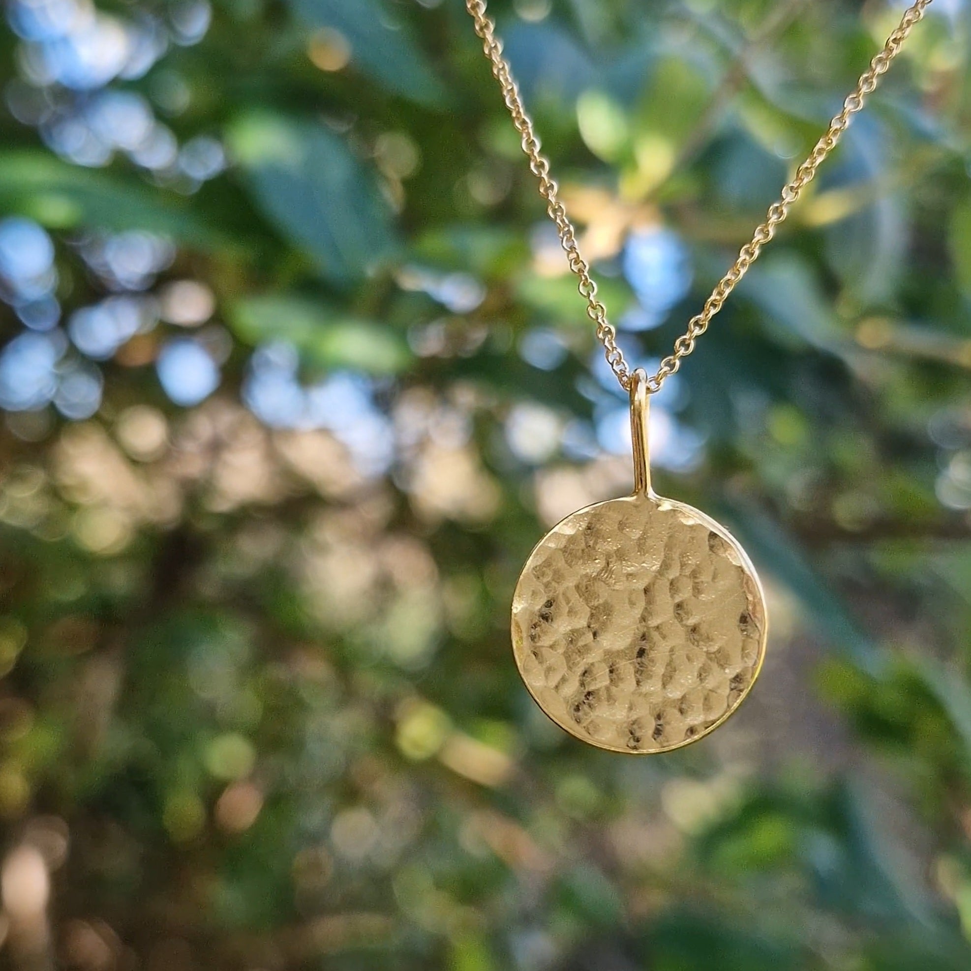 Hammered Moonlight Pendant - Gold Vermeil