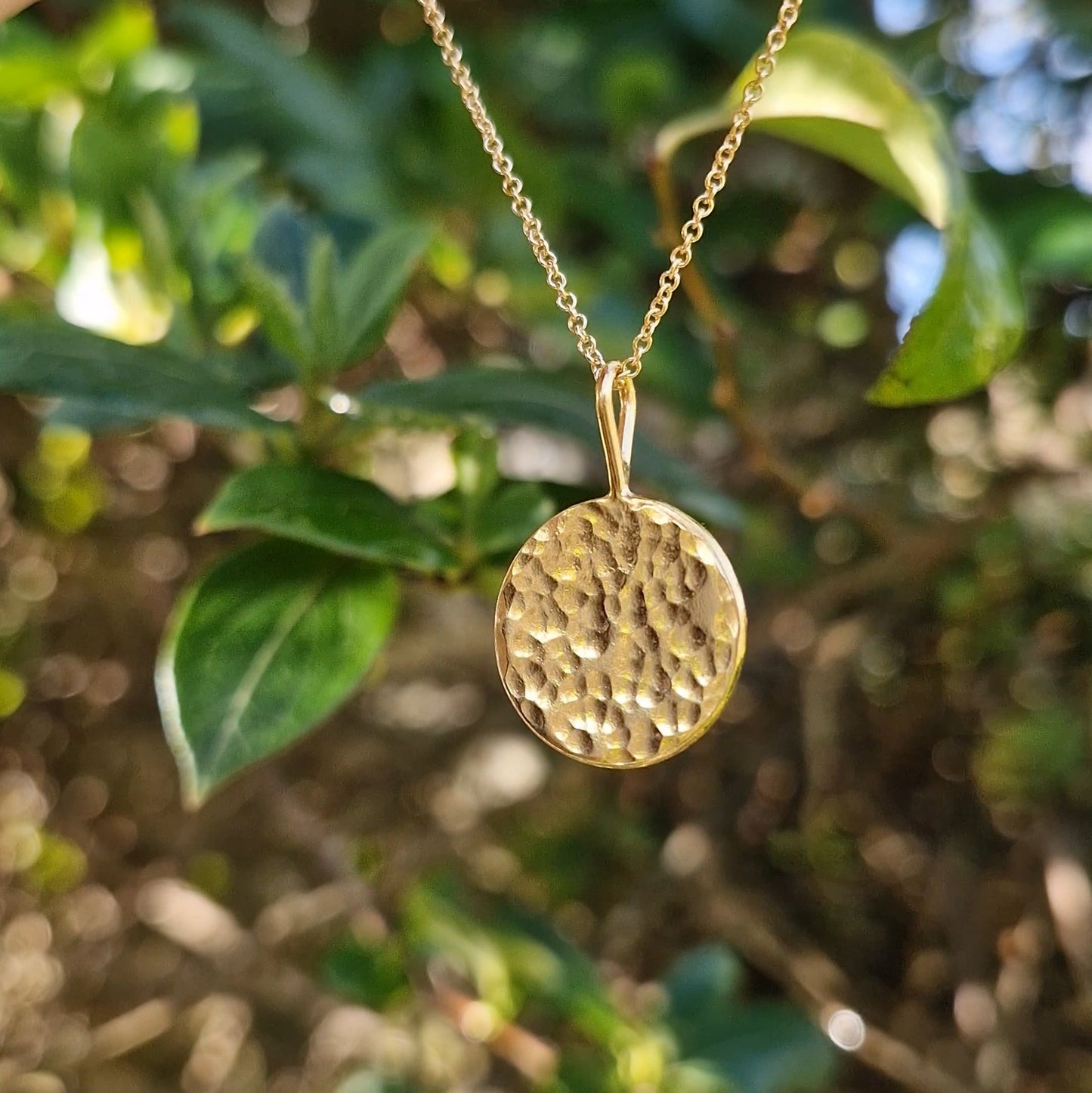 Hammered Moonlight Pendant (no chain) - Gold Vermeil