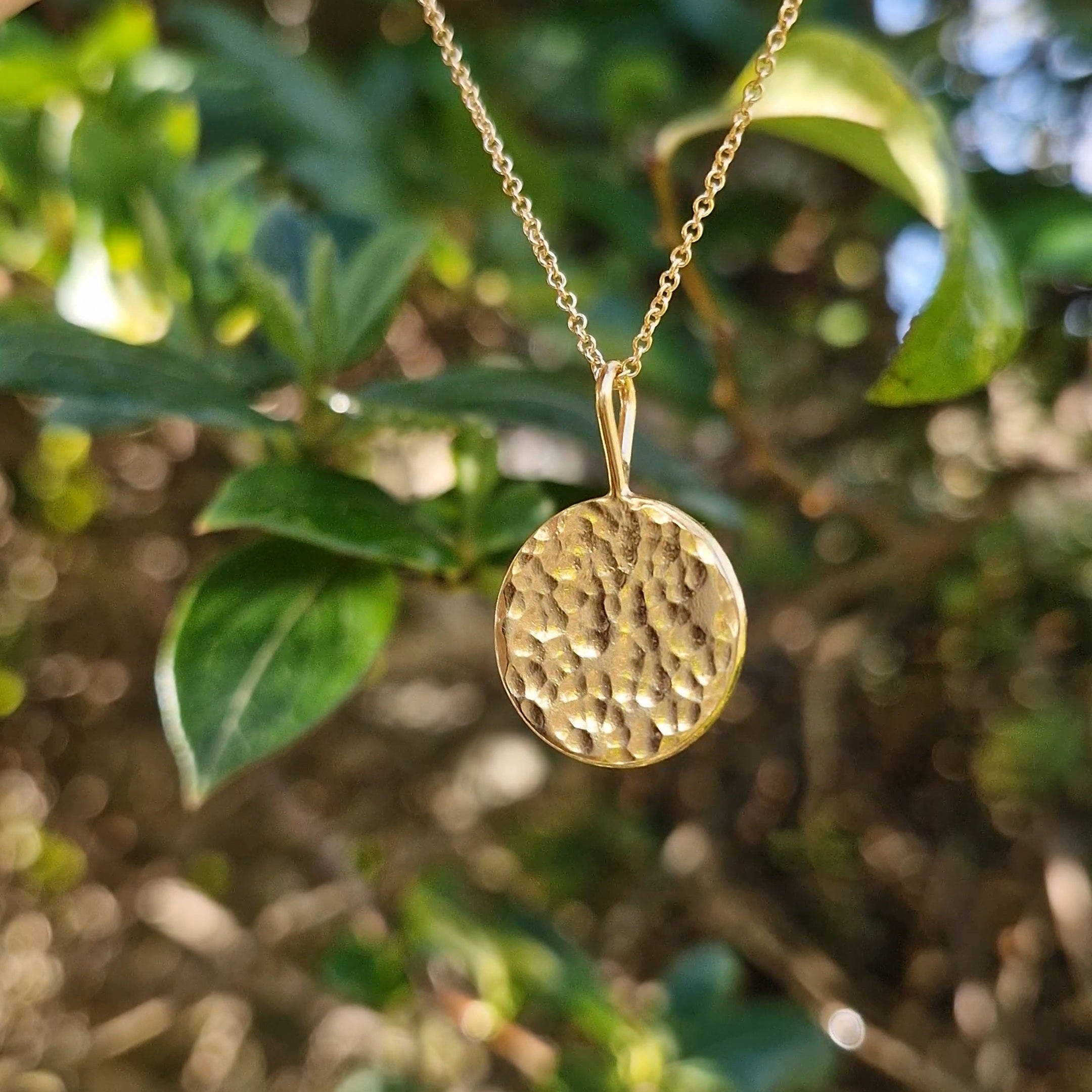 Hammered Moonlight Pendant - Gold Vermeil
