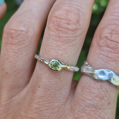 Molten Peridot Ring - size N 1/2