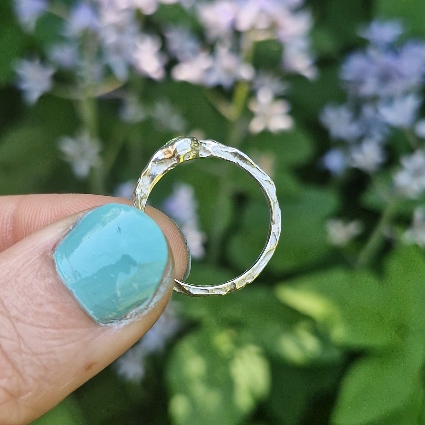 Molten Peridot Ring - size N 1/2