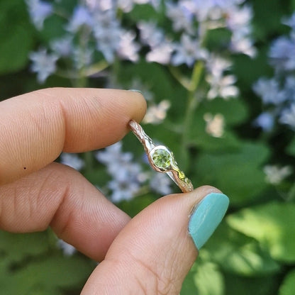 Molten Peridot Ring - size N 1/2