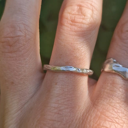 Molten Wave Skinny Stacking Ring