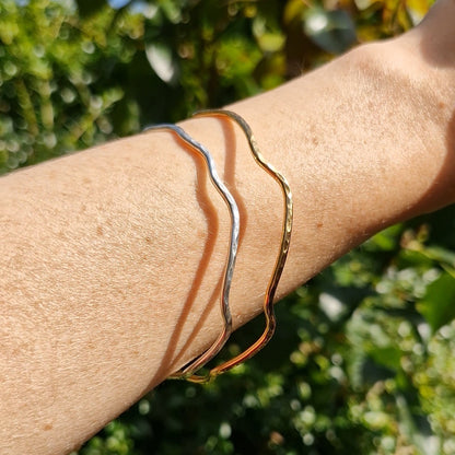 Ripple Flow Bangle - Gold Vermeil