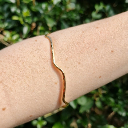 Ripple Flow Bangle - Gold Vermeil