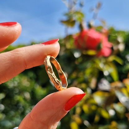 Molten Wave Ring - Gold Vermeil