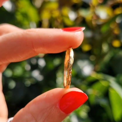 Molten Wave Skinny Stacking Ring - Gold Vermeil
