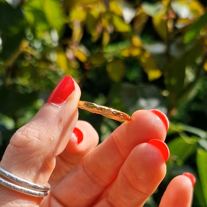 Molten Wave Skinny Stacking Ring - Gold Vermeil