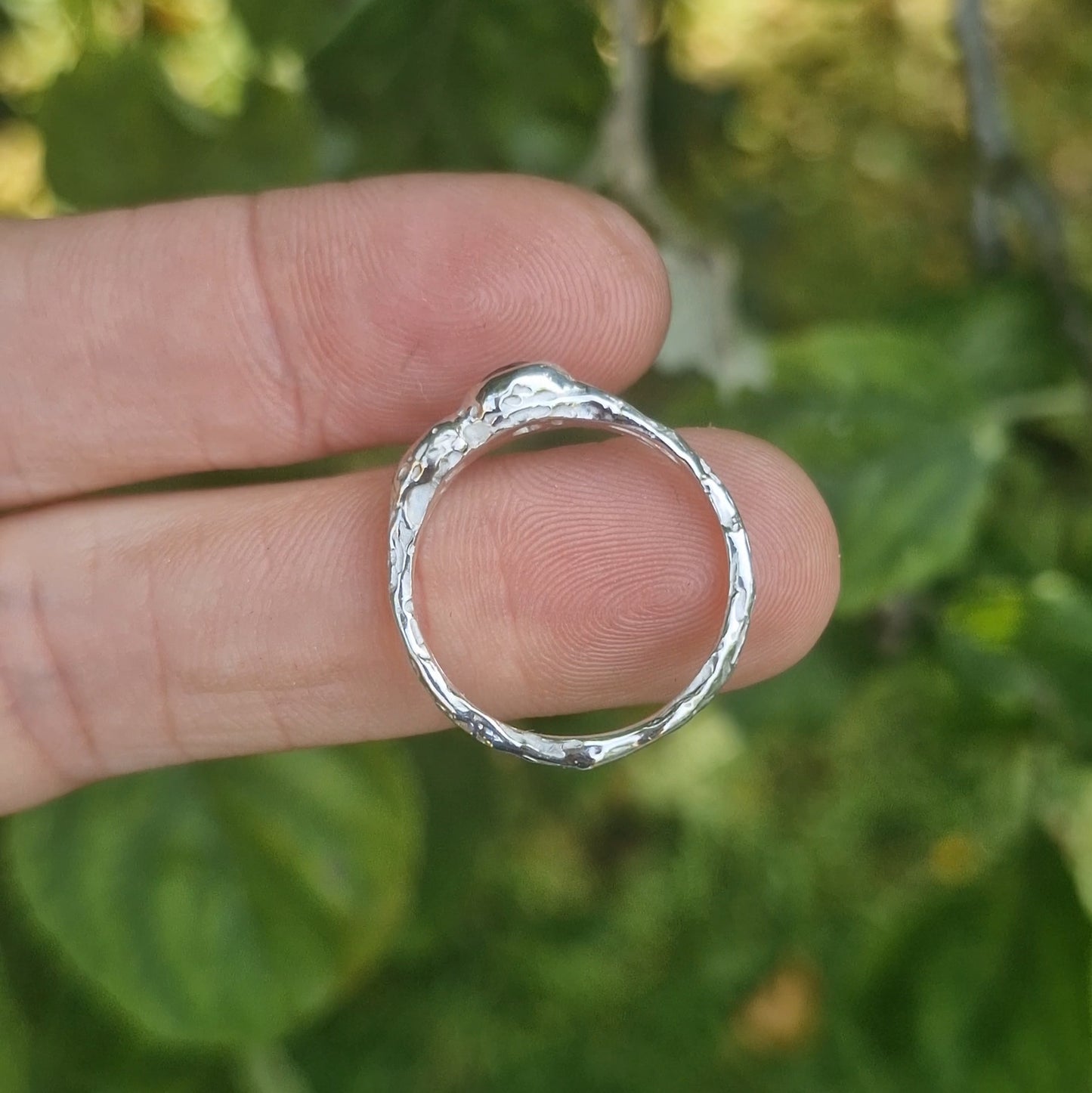 Molten Amethyst & Rose Quartz Ring - size uk N