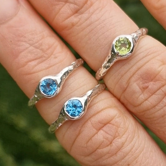 Molten Blue Topaz Ring - sizes i 1/2 or k 1/2