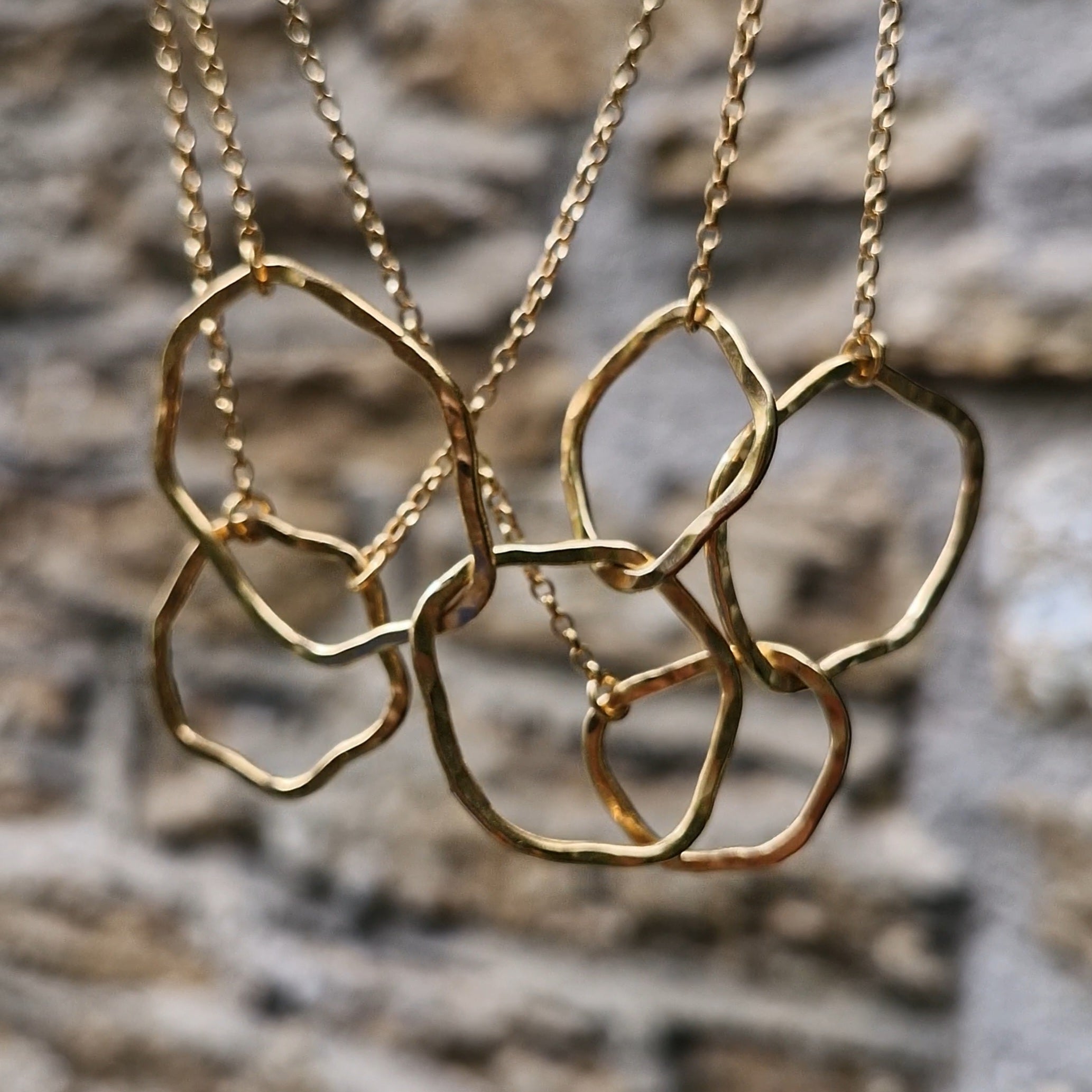 Ripple Lone Wave Necklace ~ Gold Vermeil
