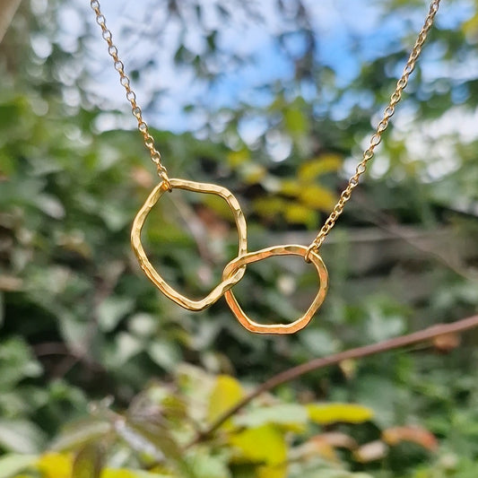 Ripple Duo Necklace ~ Gold Vermeil