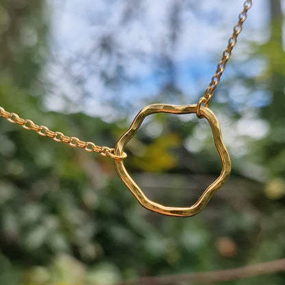 Ripple Lone Wave Necklace ~ Gold Vermeil