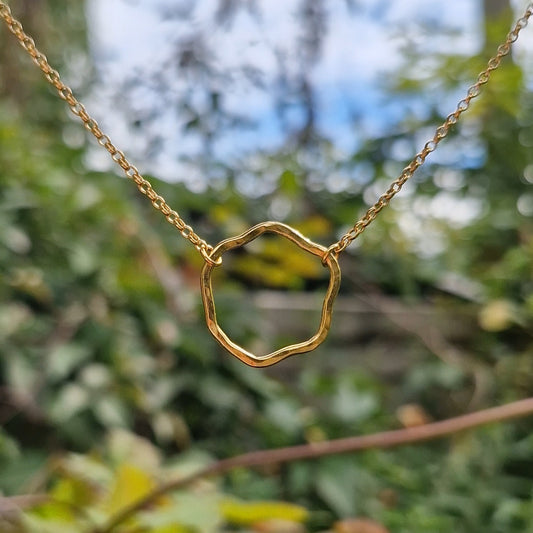 Ripple Lone Wave Necklace ~ Gold Vermeil