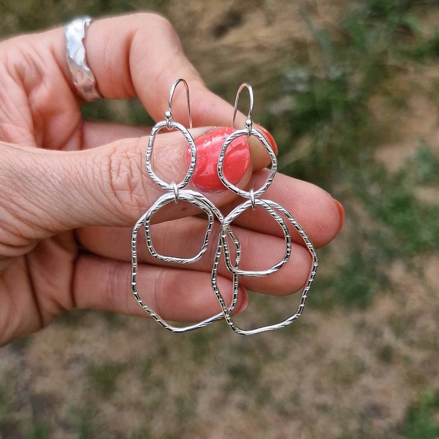 Bark Rainfall Dangle Earrings