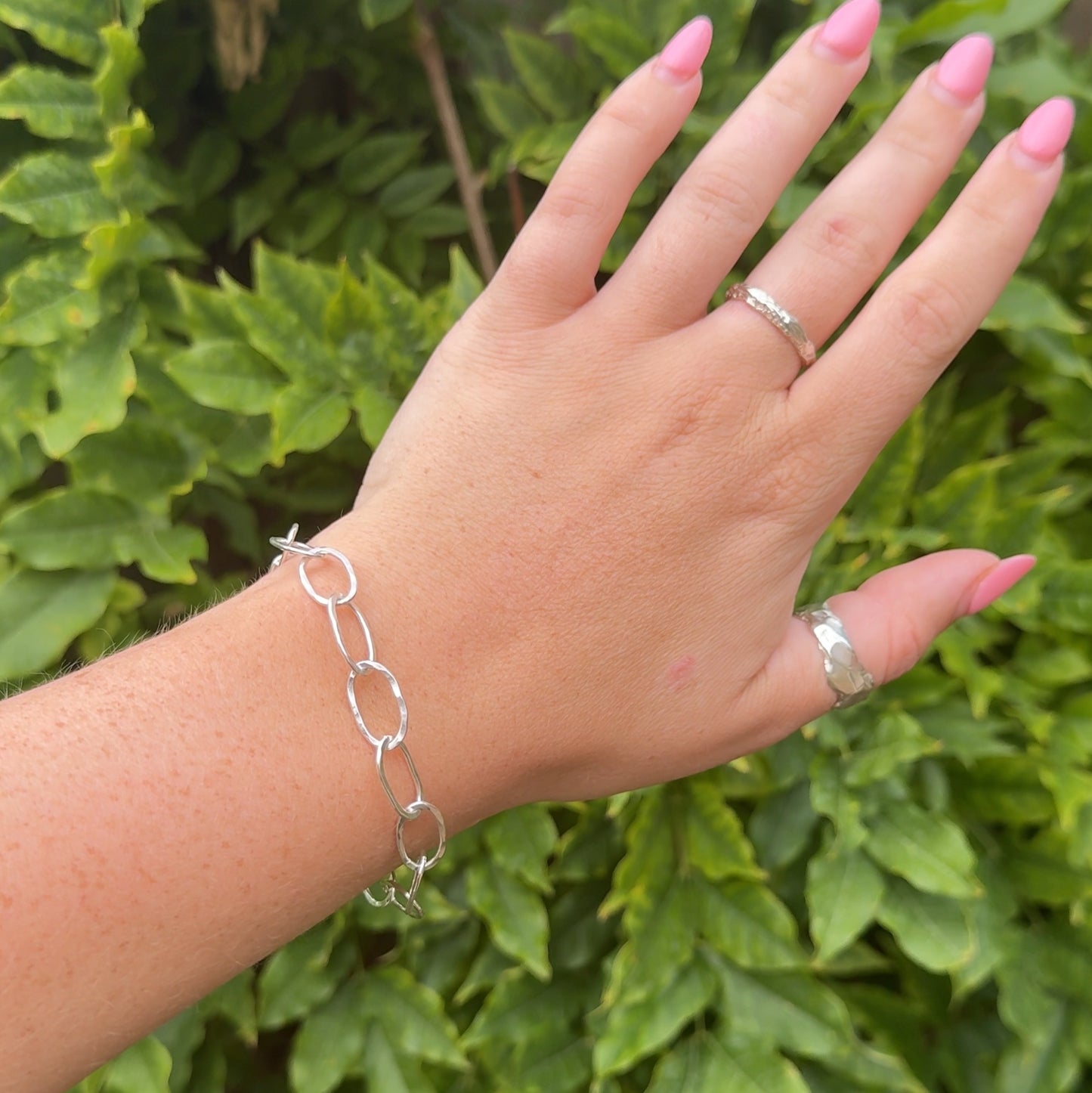 Moonlight Textured Paperclip Bracelet