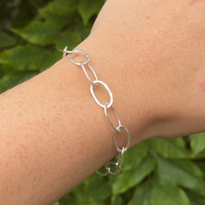 Moonlight Textured Paperclip Bracelet