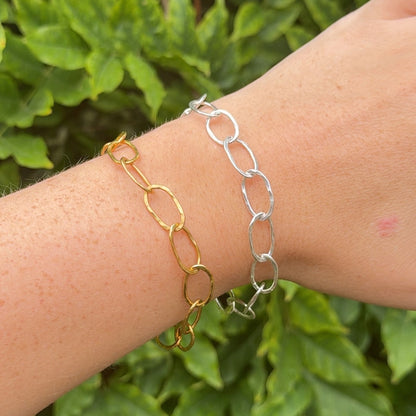Moonlight Textured Paperclip Bracelet
