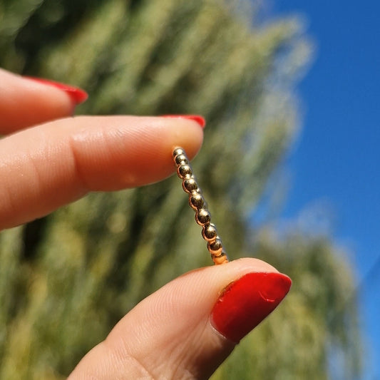 Beaded Stacking Ring ~ Gold Vermeil
