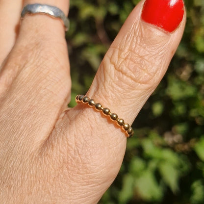 Beaded Stacking Ring ~ Gold Vermeil
