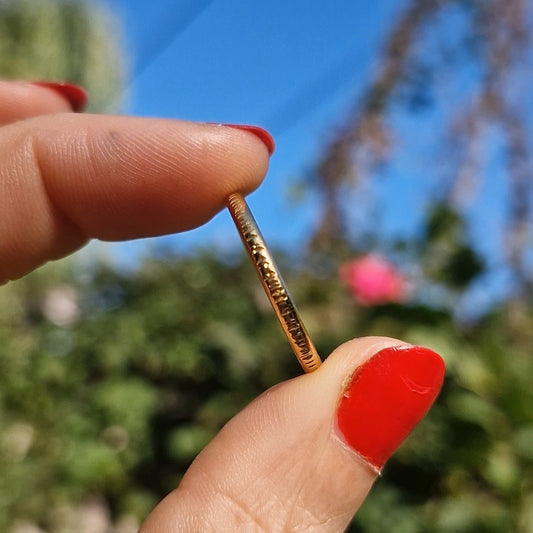 Bark Stacking Ring ~ Gold Vermeil