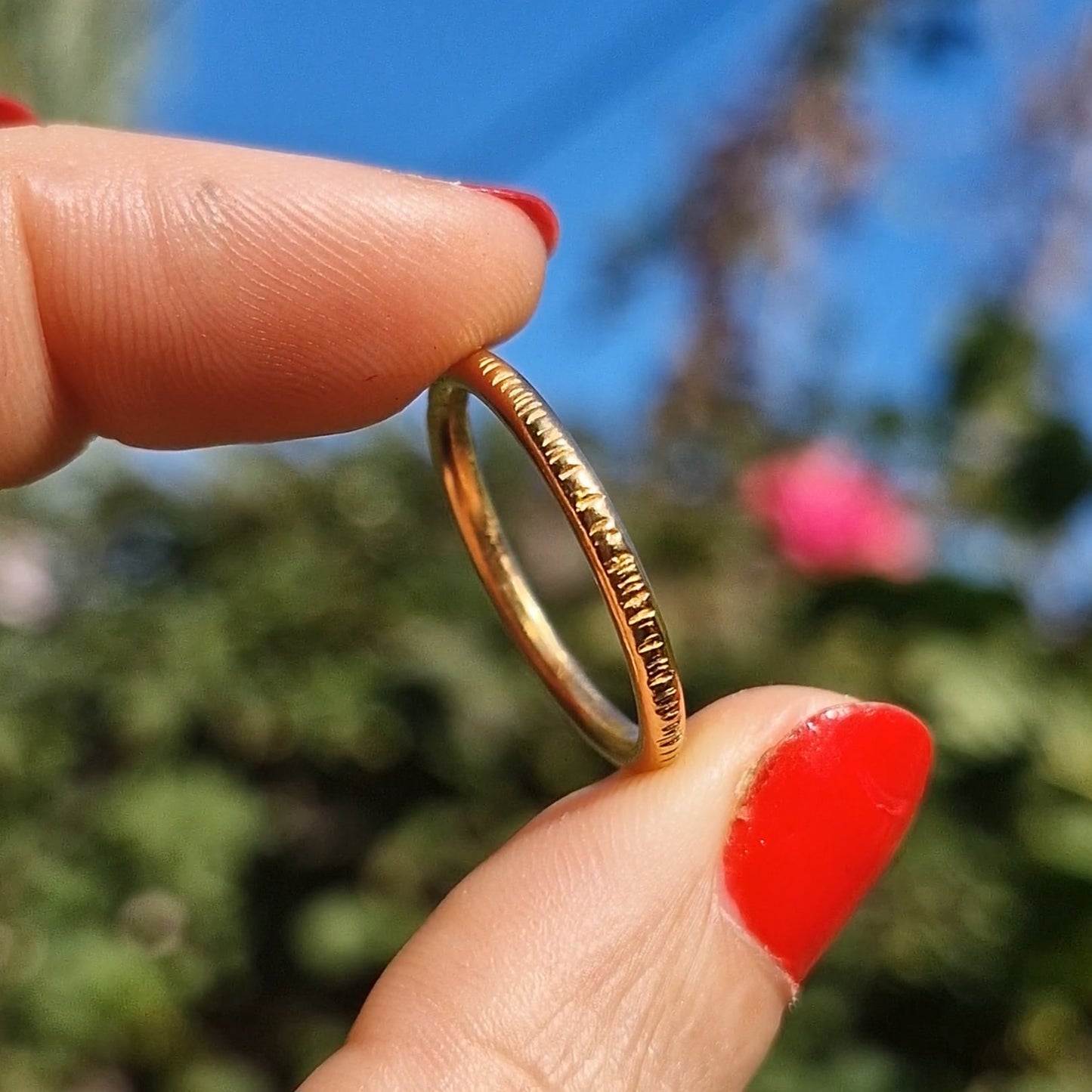 Bark Stacking Ring ~ Gold Vermeil