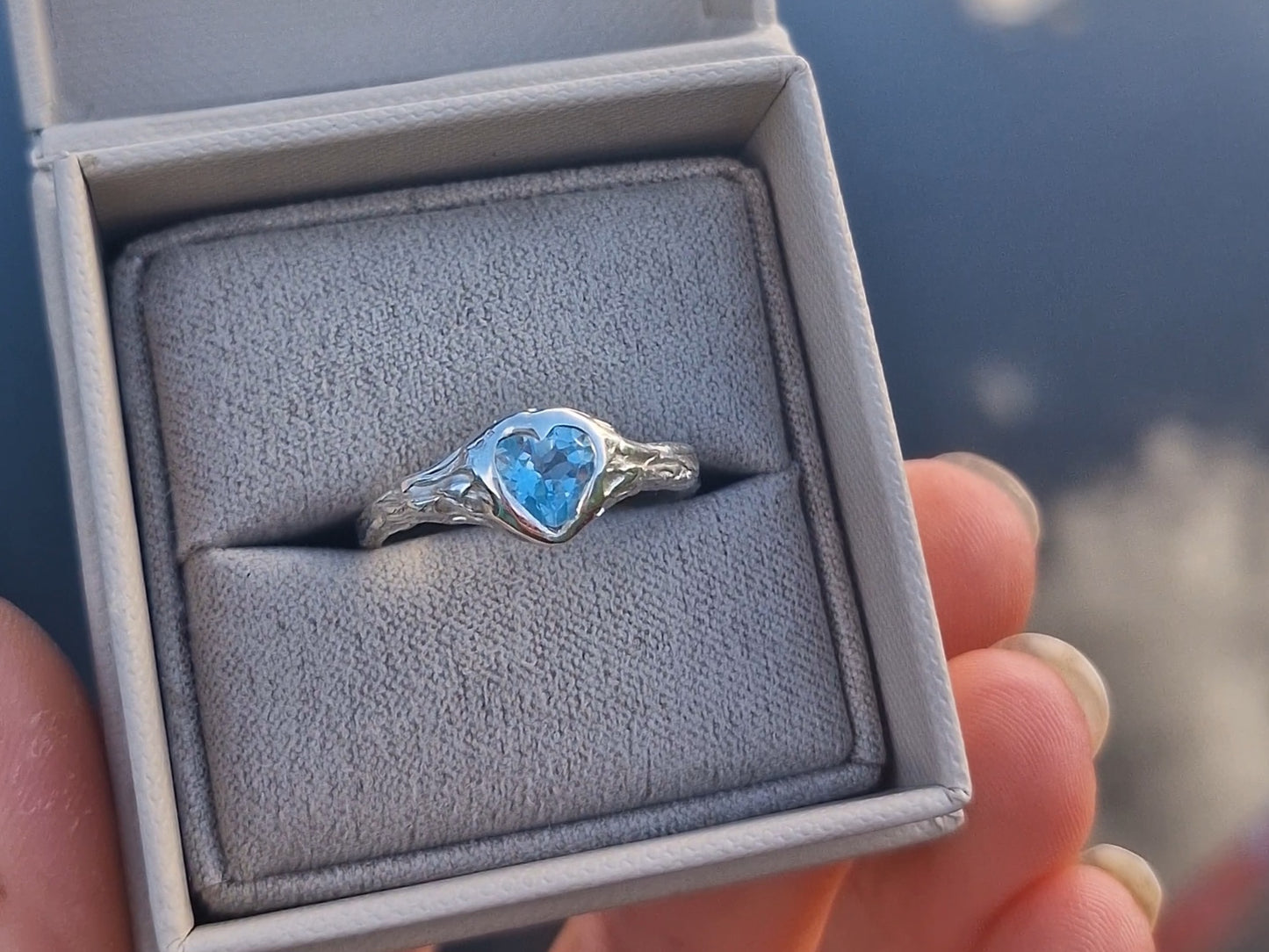 Molten Topaz Heart Ring - Size UK P 1/2