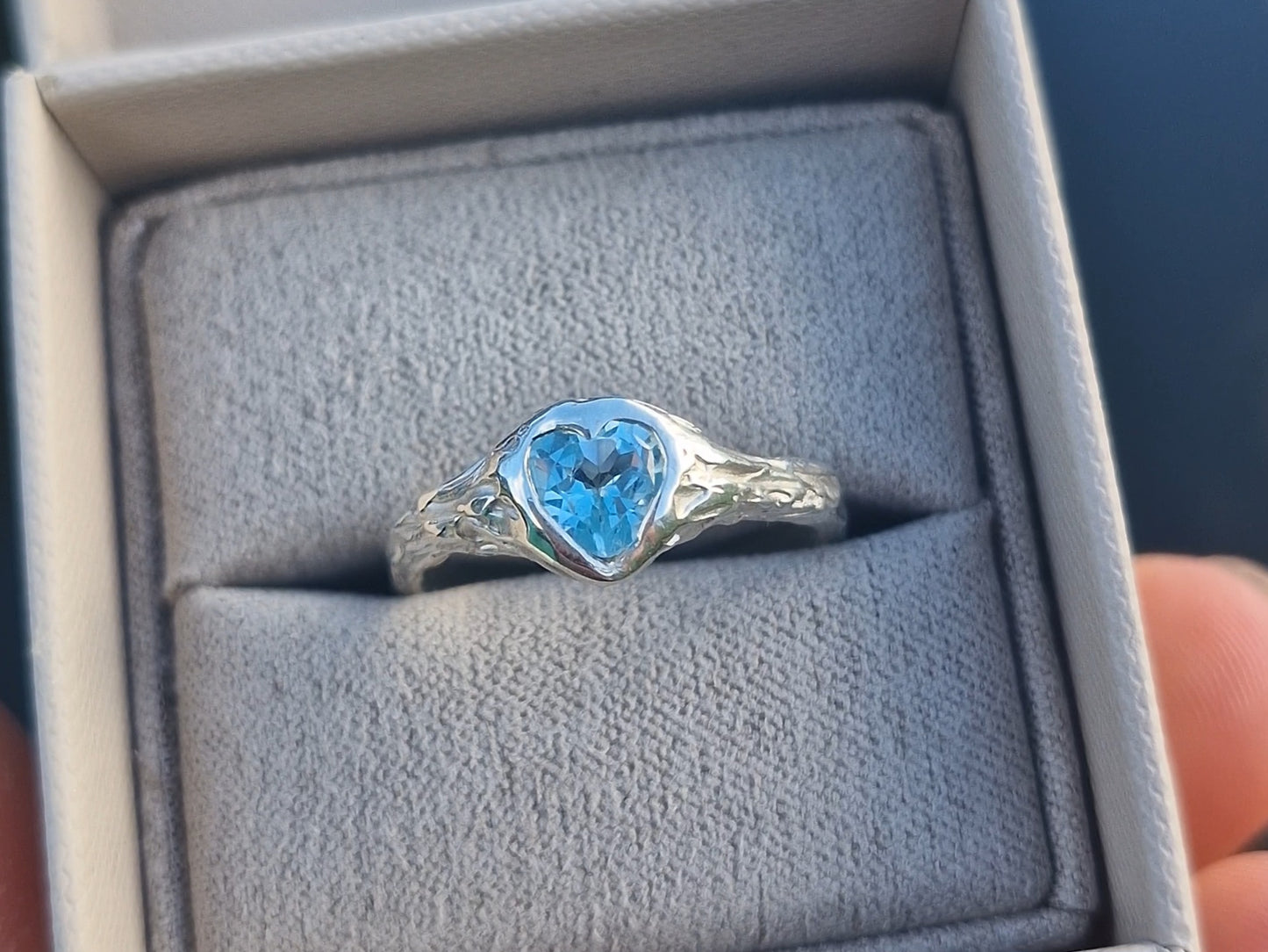 Molten Topaz Heart Ring - Size UK P 1/2