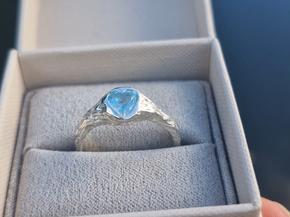 Molten Topaz Heart Ring - Size UK P 1/2