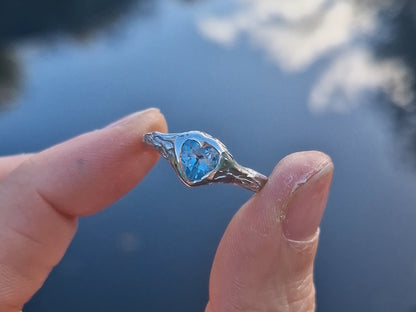 Molten Topaz Heart Ring - Size UK P 1/2