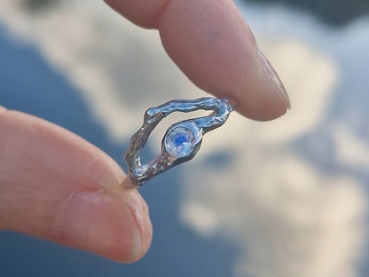 Silver Molten Aura Ring