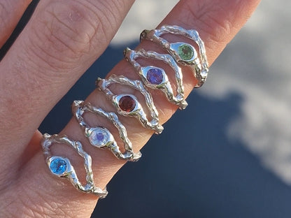 Silver Molten Aura Ring