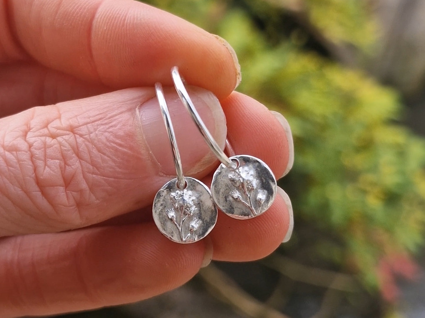 Lacock Disc Imprint Hoops ~ no.21    RESERVED for C