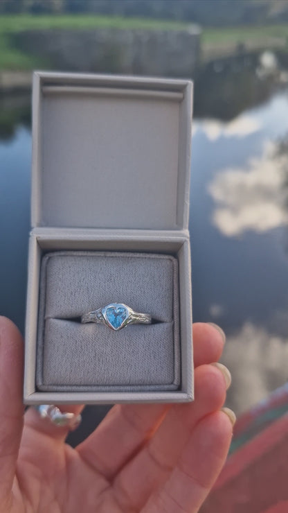 Molten Topaz Heart Ring - Size UK P 1/2