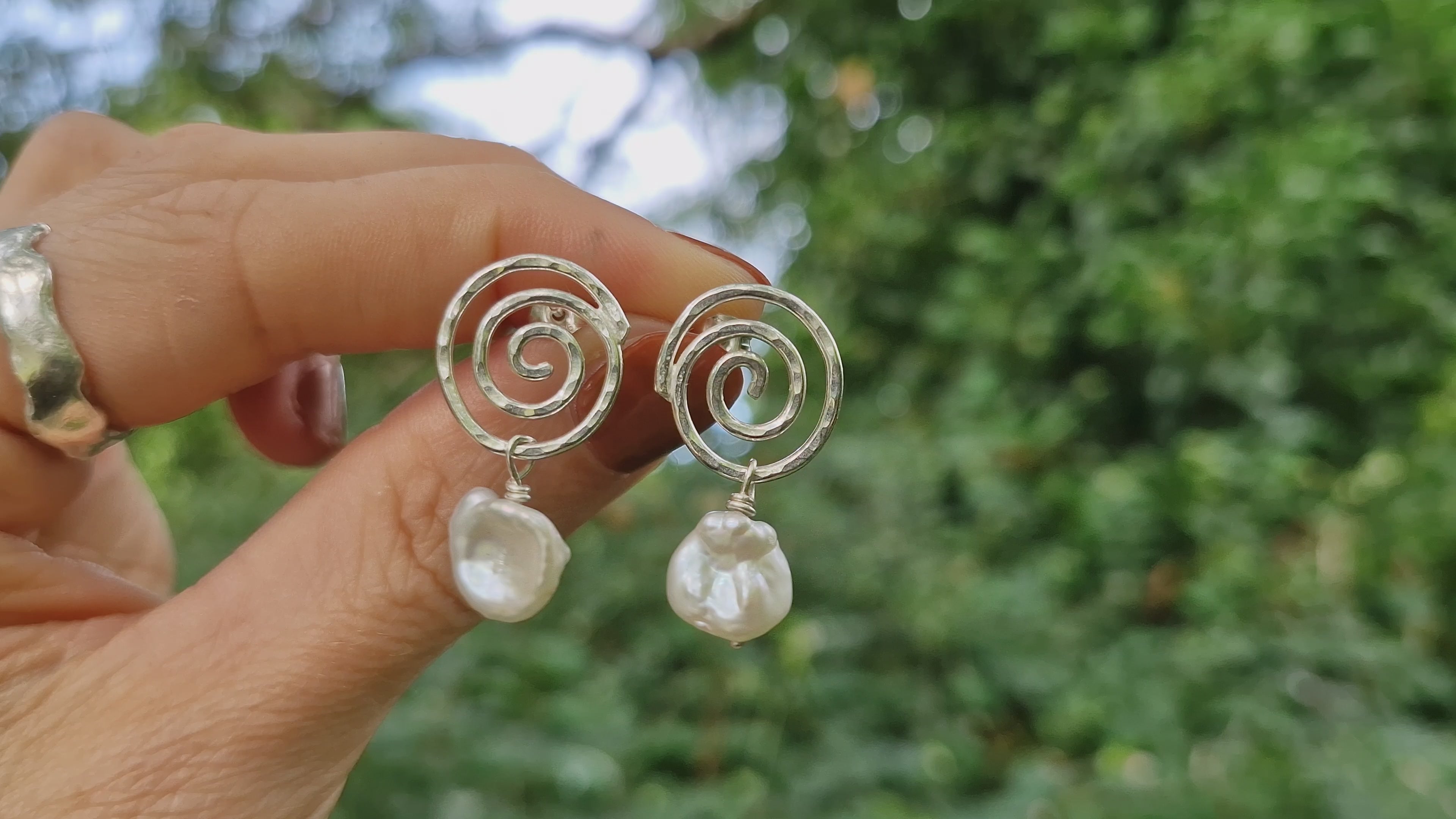 Spiral Pearl Studs