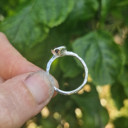 Molten Smoky Quartz Ring - size uk m 1/2