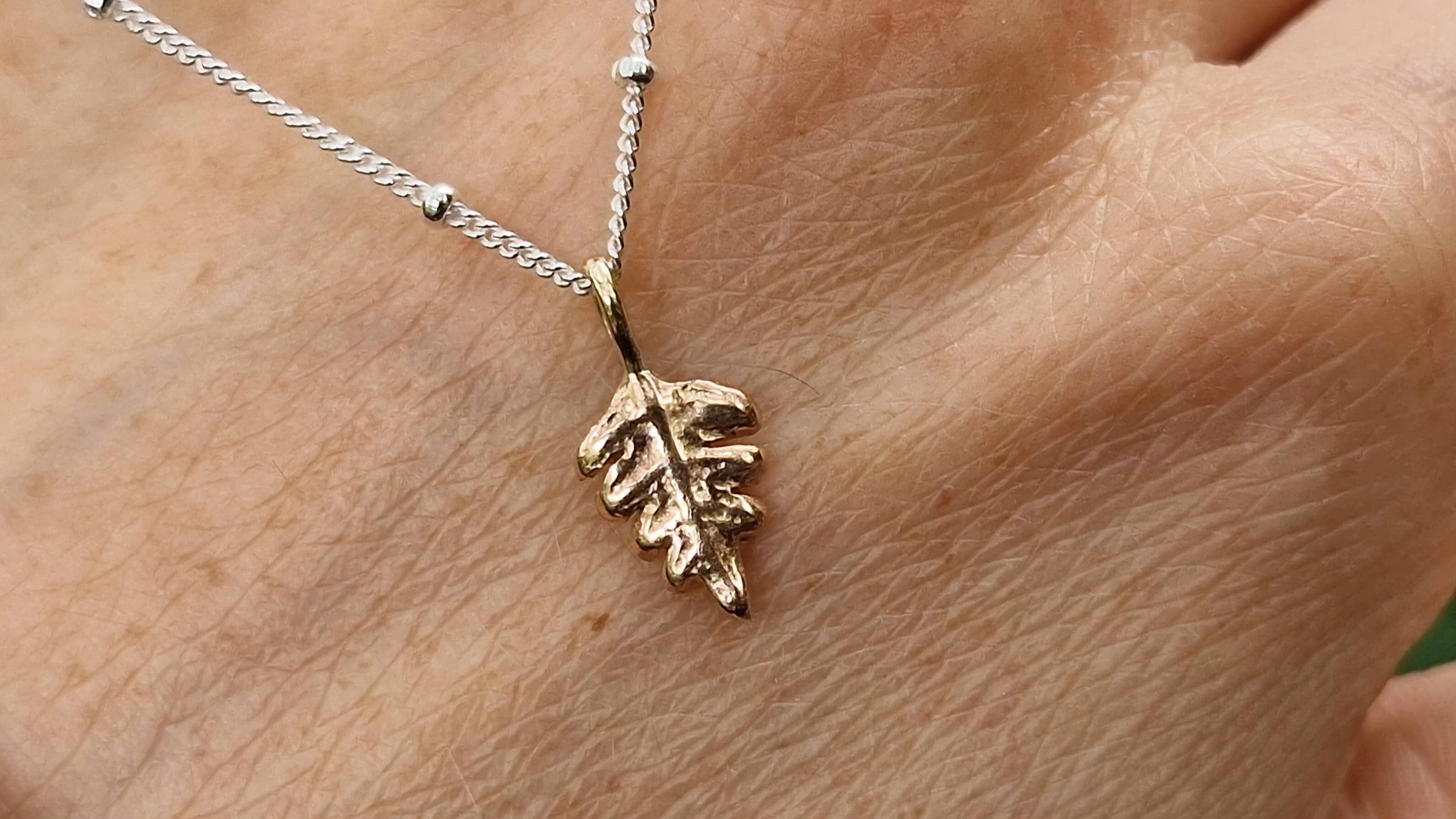 Fern Leaf Pendant 9ct Gold ~ no chain