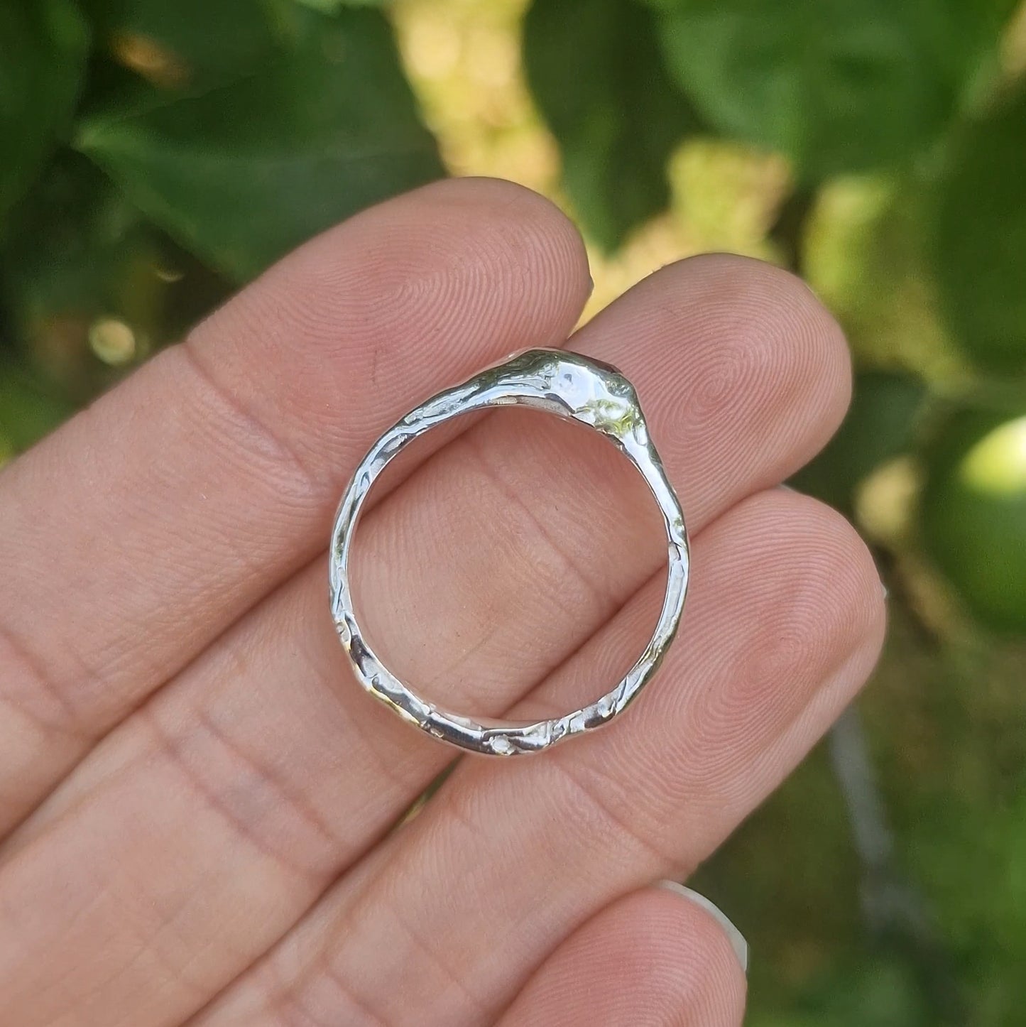 Molten Red Garnet Ring - size uk Q
