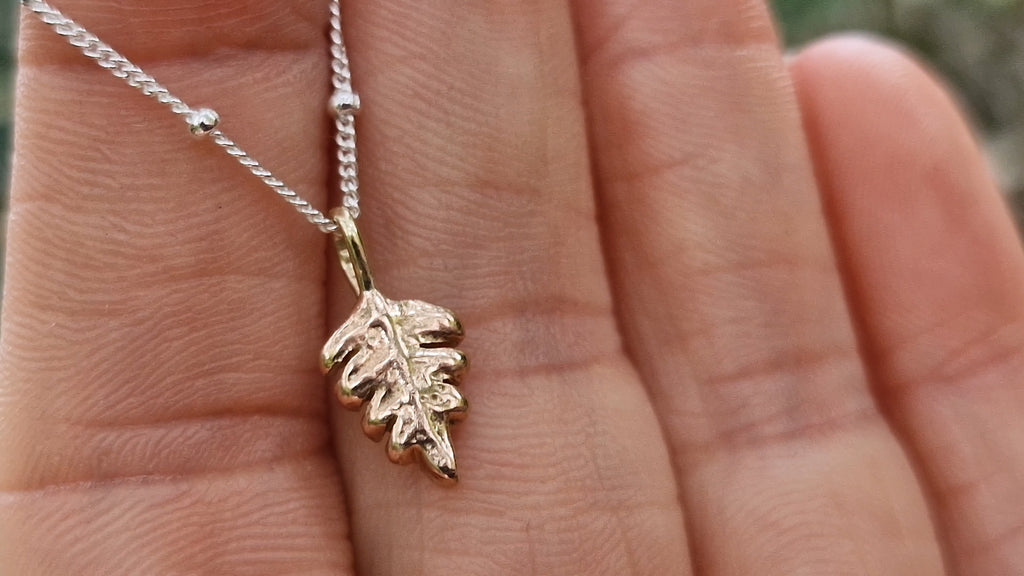 Fern Leaf Pendant 9ct Gold ~ no chain
