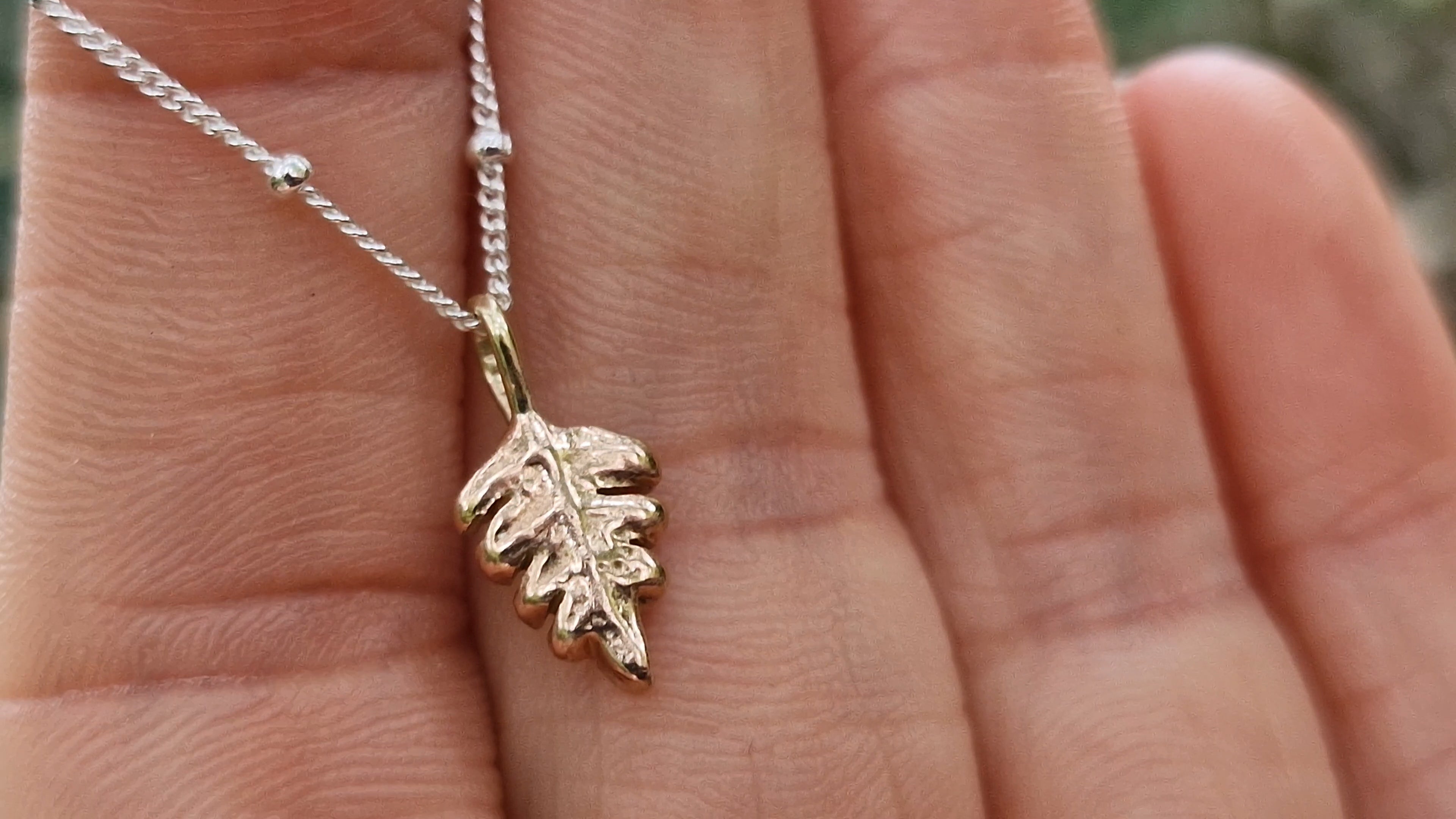 Fern Leaf Pendant 9ct Gold ~ no chain