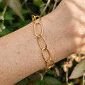 Bark Hammered Paperclip Bracelet ~ Gold Vermeil