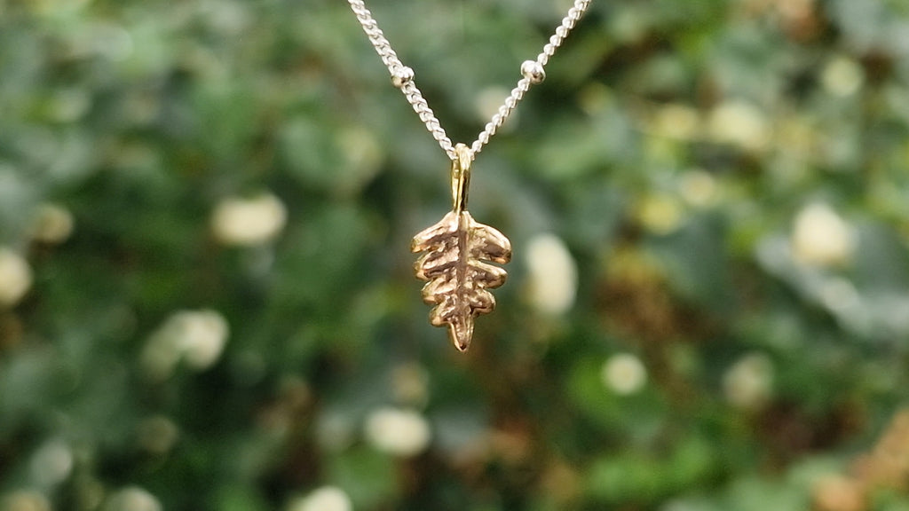 Fern Leaf Pendant 9ct Gold ~ no chain