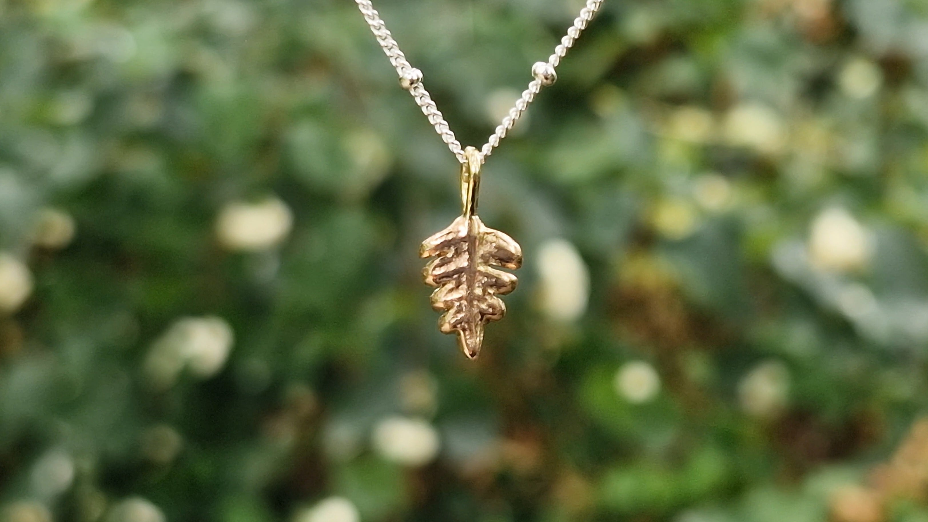 Fern Leaf Pendant 9ct Gold ~ no chain